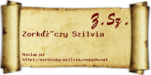 Zorkóczy Szilvia névjegykártya