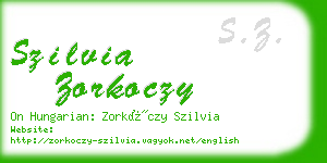 szilvia zorkoczy business card